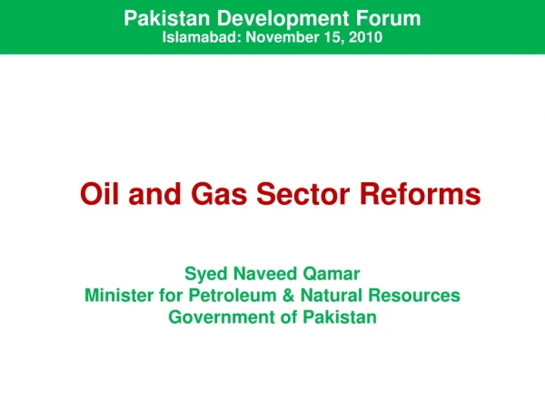 Pakistan Development Forum  Islamabad: November 15, 2010