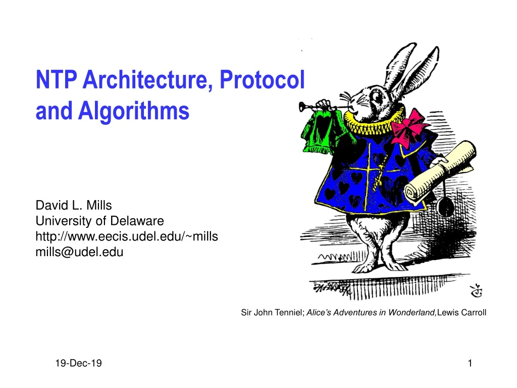 ntp architecture protocol and algorithms