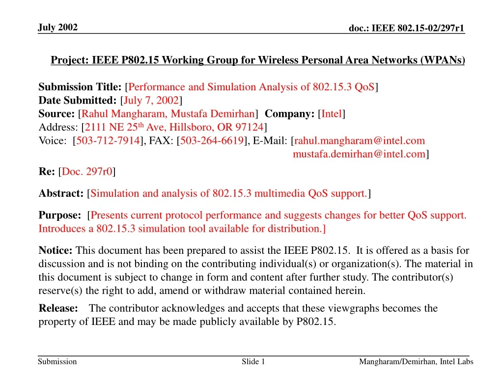 project ieee p802 15 working group for wireless