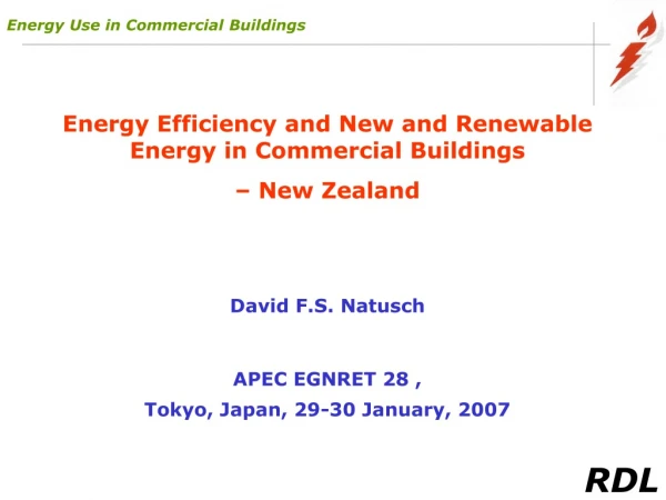 Energy Efficiency and New and Renewable Energy in Commercial Buildings  – New Zealand