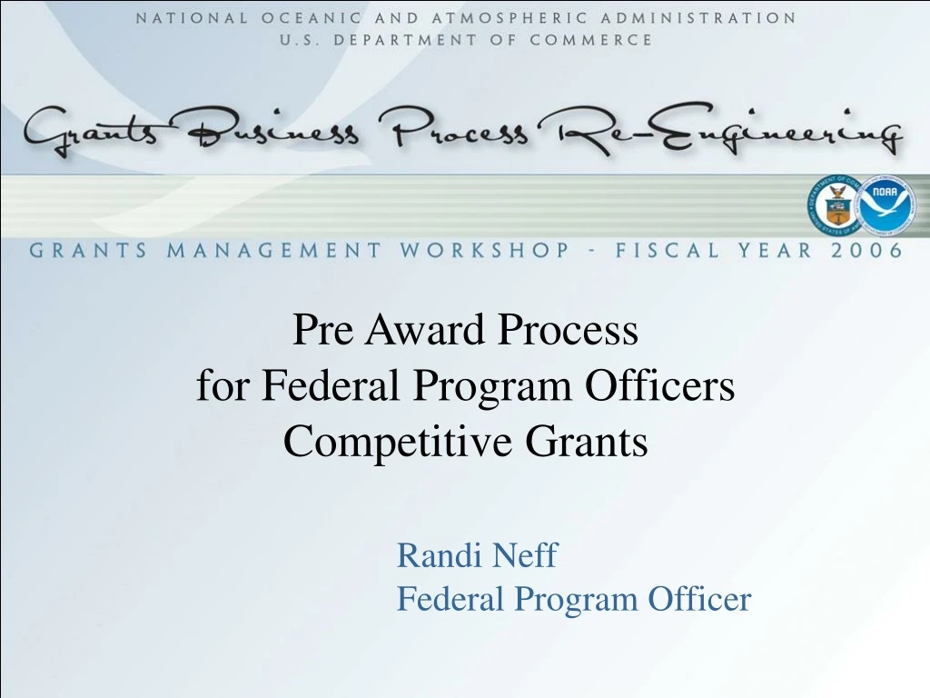pre award process for federal program officers