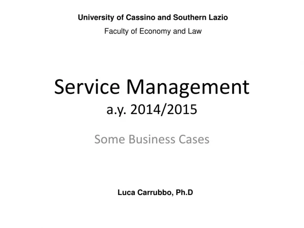 Service Management a.y. 2014/2015