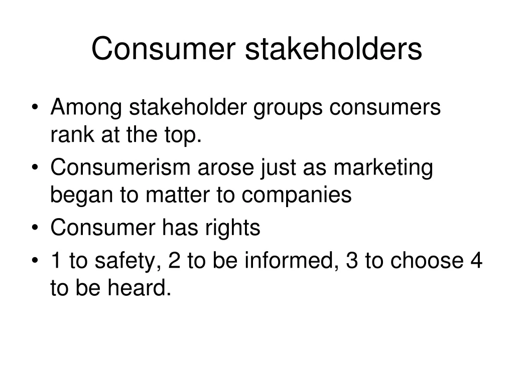 consumer stakeholders