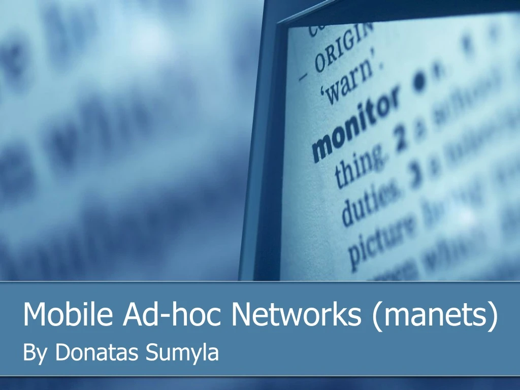 mobile ad hoc networks manets