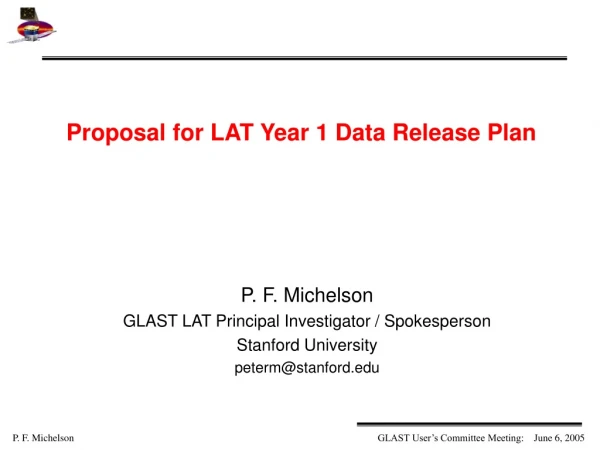 Proposal for LAT Year 1 Data Release Plan