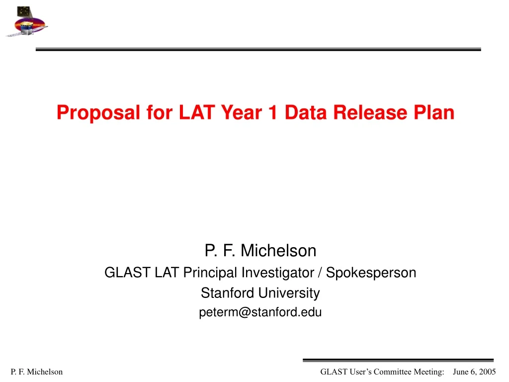 proposal for lat year 1 data release plan