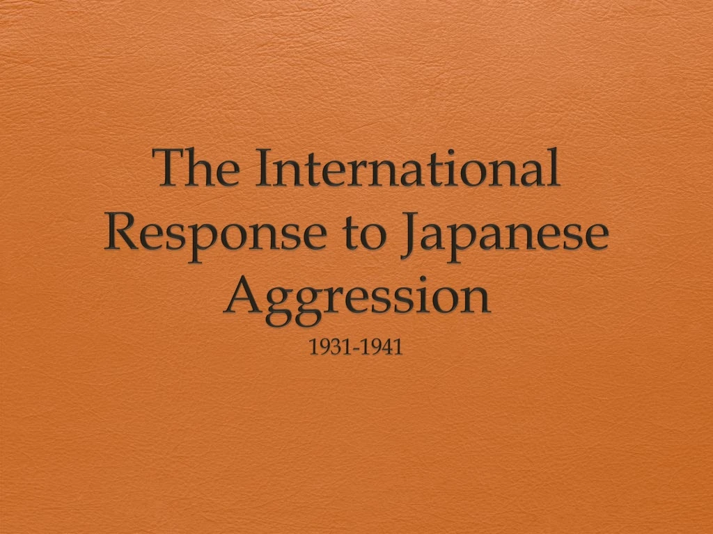 the international response to japanese aggression