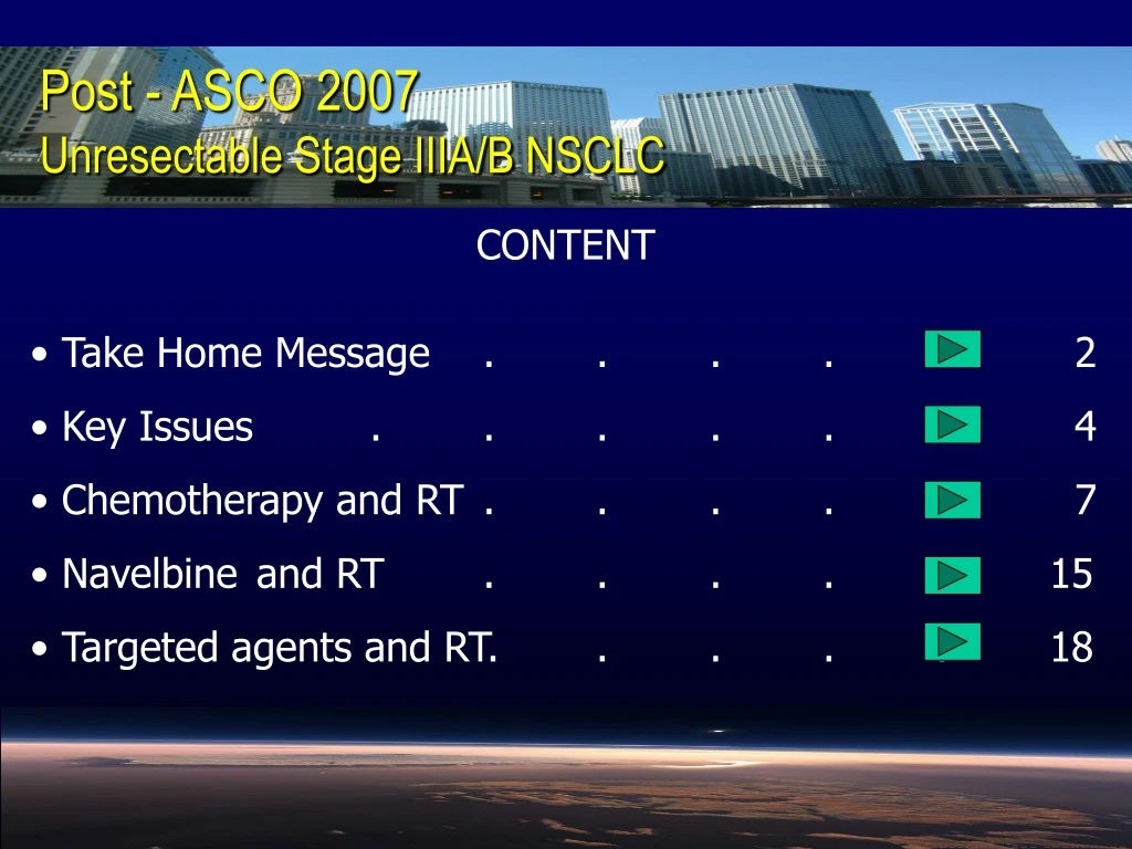 post asco 2007 unresectable stage iiia b nsclc