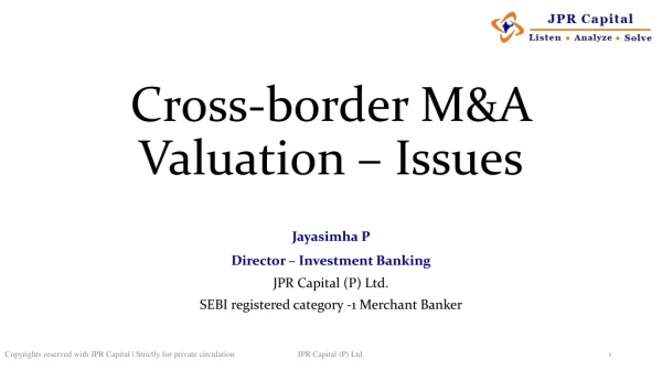 Cross-border M&amp;A Valuation – Issues