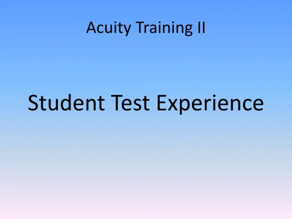 Acuity Training II