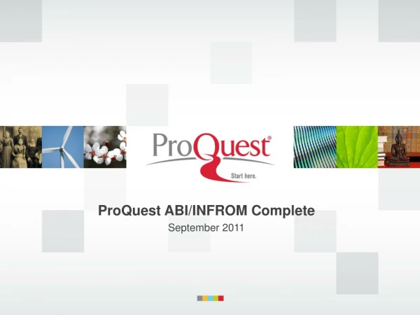 ProQuest ABI/INFROM Complete September 2011