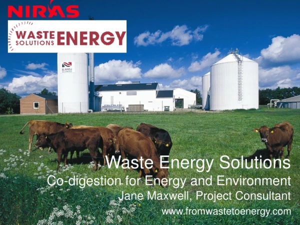 Waste Energy Solutions Co-digestion for Energy and Environment Jane Maxwell, Project Consultant