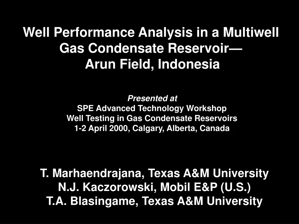 well performance analysis in a multiwell