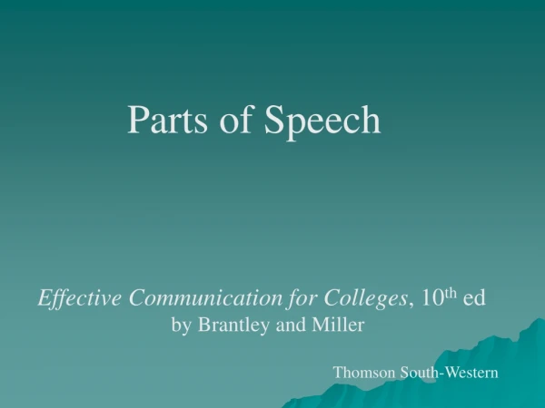 Parts of Speech