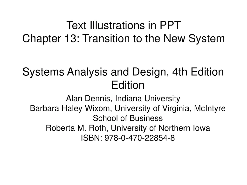 text illustrations in ppt chapter 13 transition to the new system