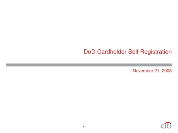 DoD Cardholder Self Registration