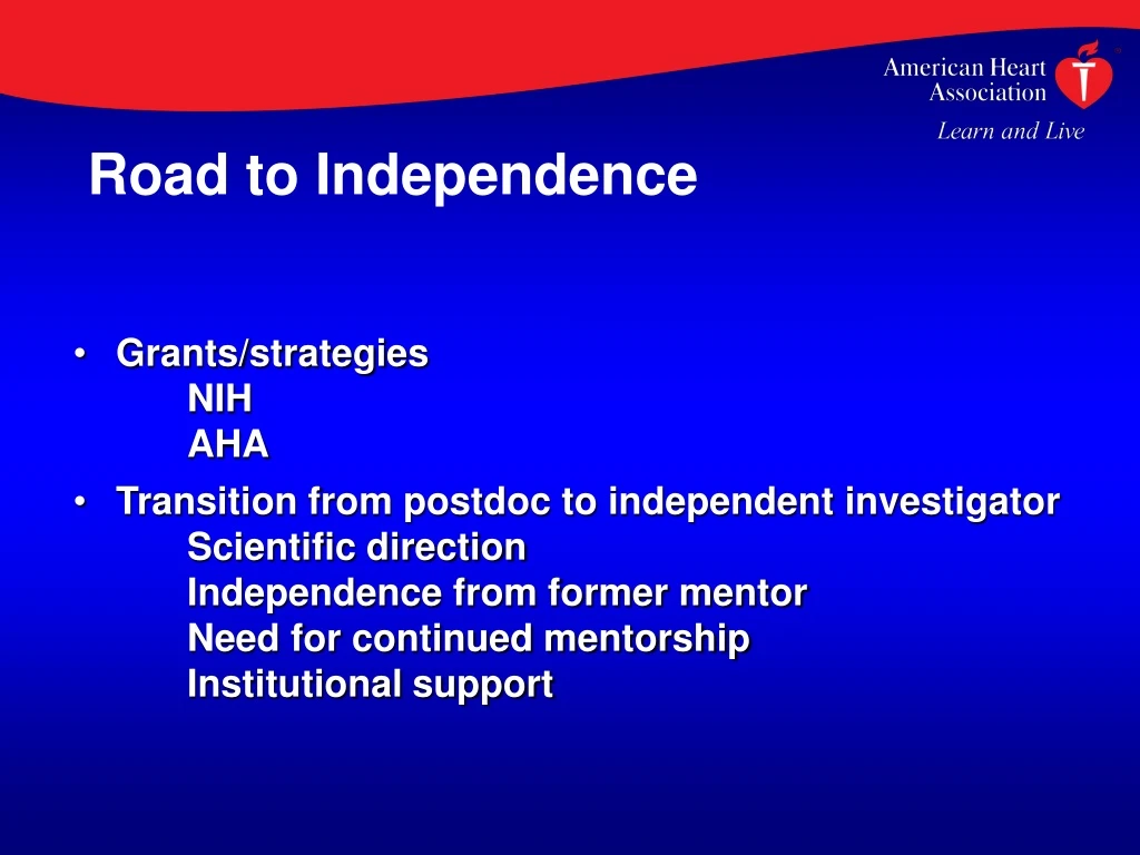road to independence