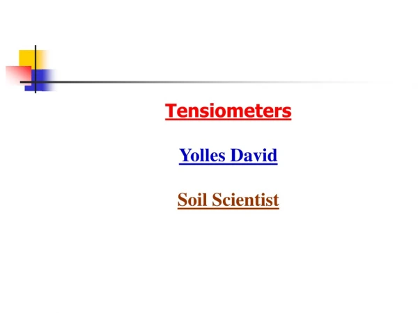 Tensiometers Yolles David Soil Scientist