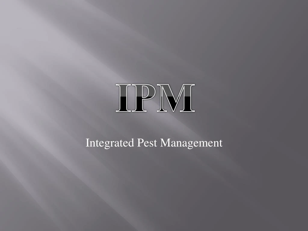 integrated pest management