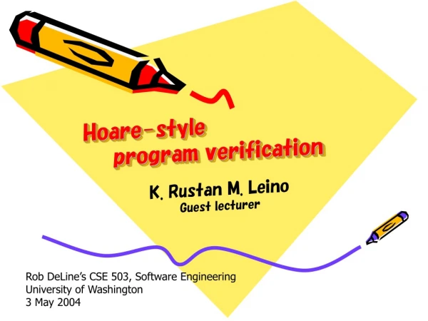 Hoare-style     program verification
