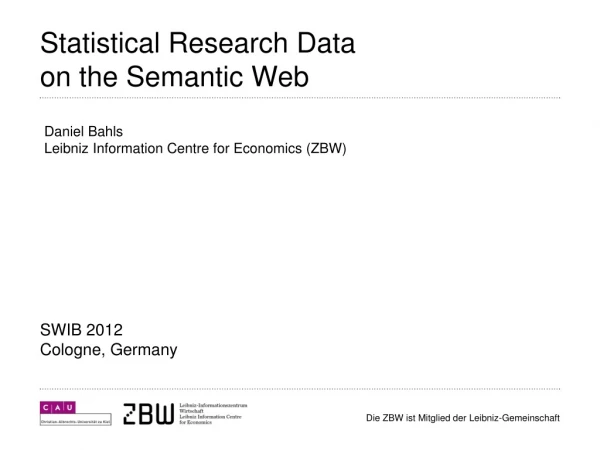 Statistical Research Data  on the Semantic Web