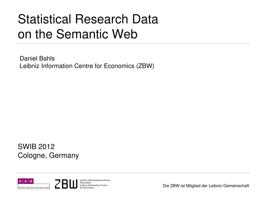 statistical research data on the semantic web