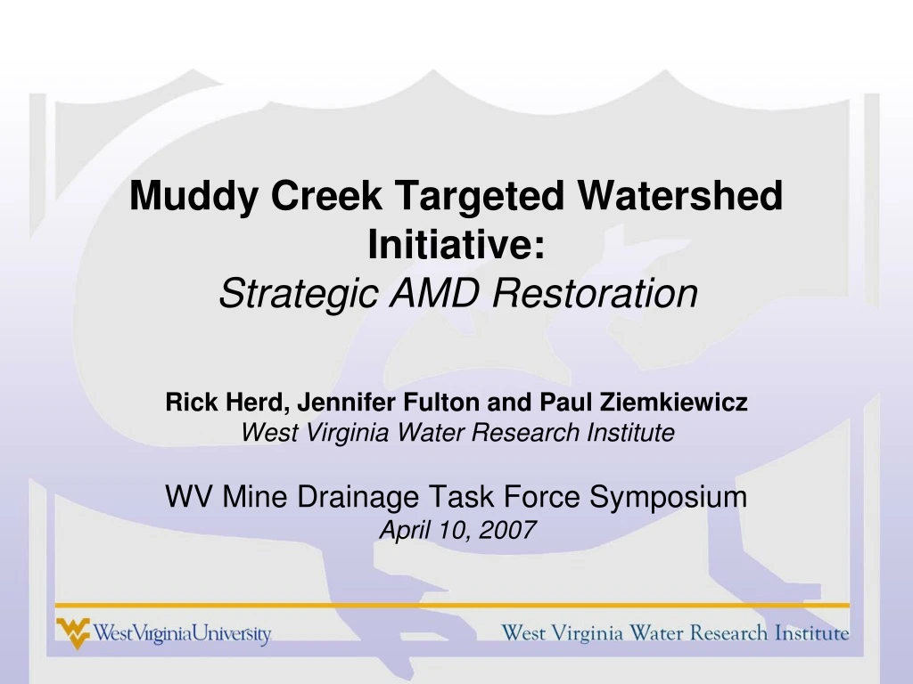 muddy creek targeted watershed initiative strategic amd restoration