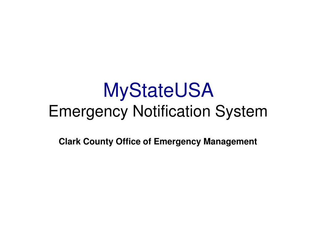 mystateusa emergency notification system