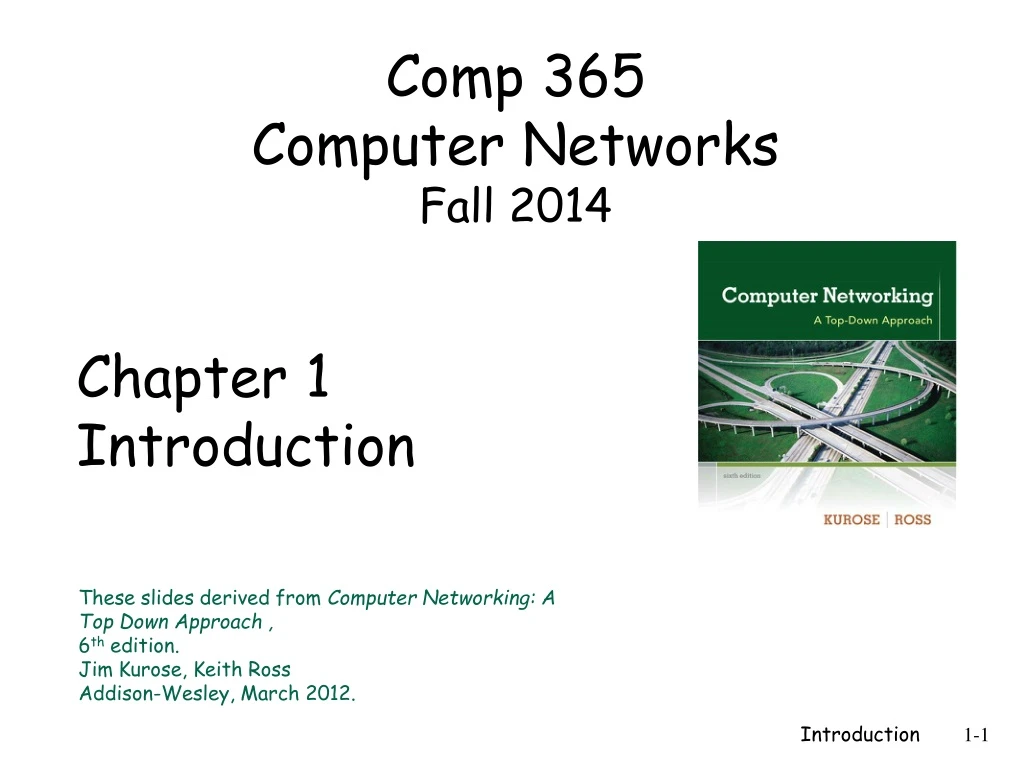 comp 365 computer networks fall 2014