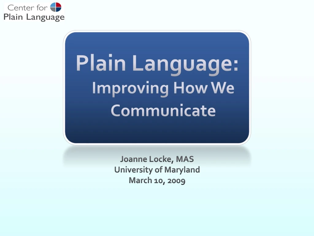 plain language improving how we communicate