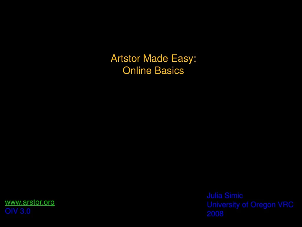 artstor made easy online basics