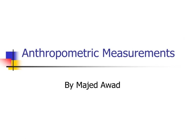 Anthropometric Measurements