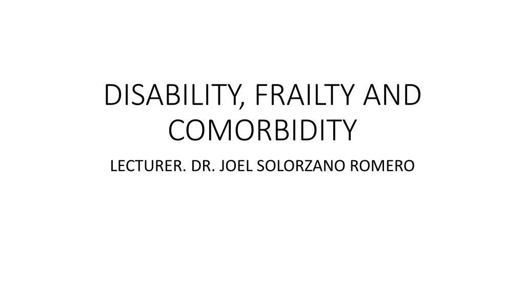 disability frailty and comorbidity