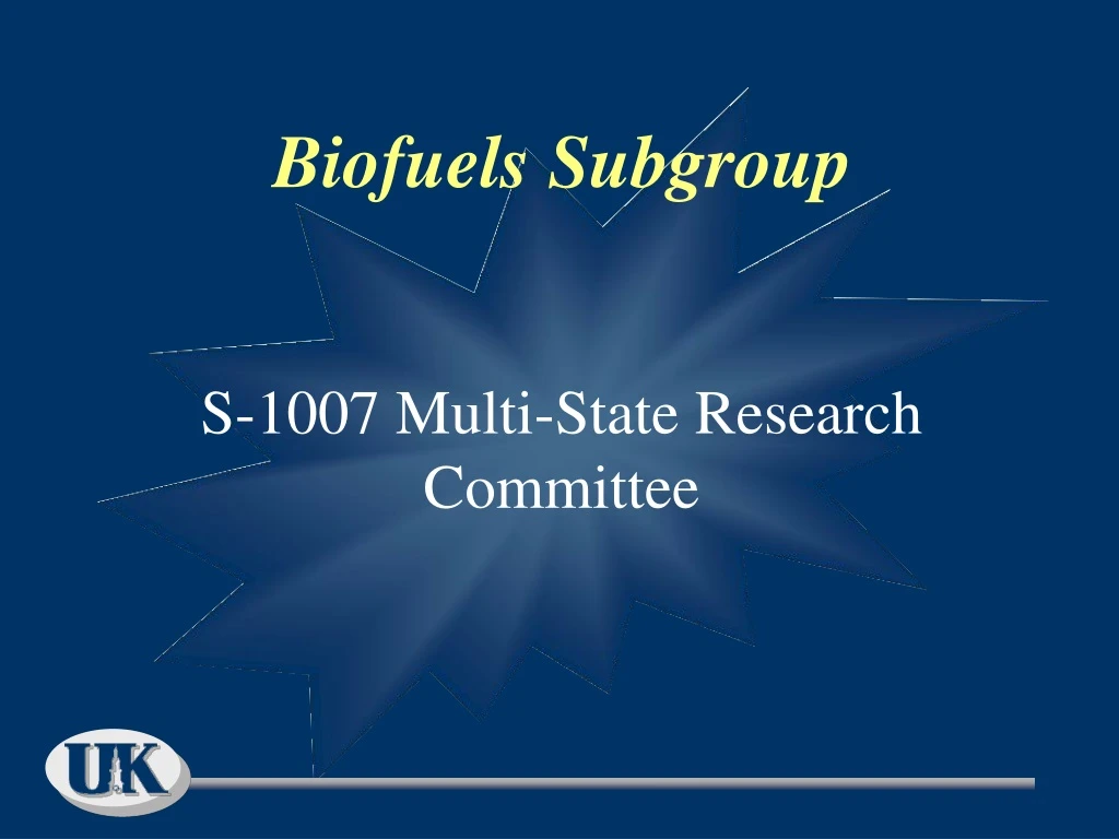 biofuels subgroup