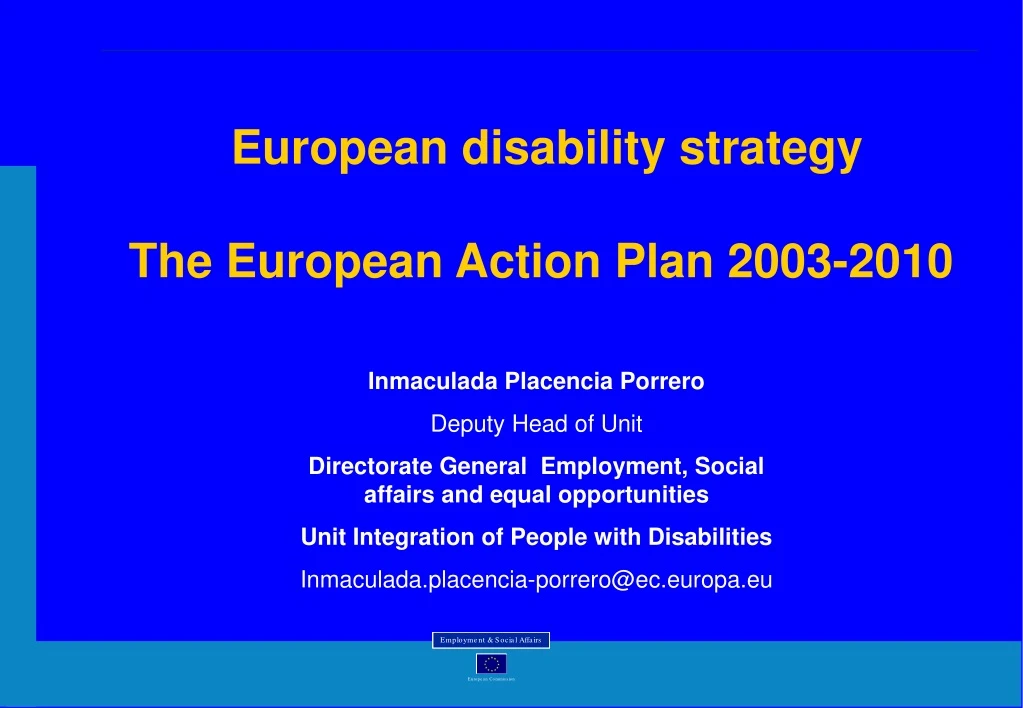 european disability strategy the european action plan 2003 2010