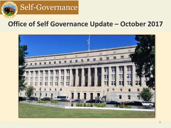 Office of Self Governance Update – October 2017