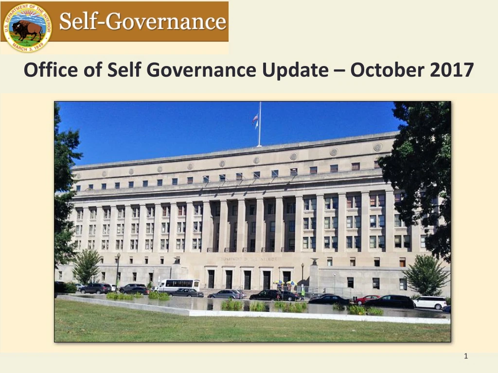 office of self governance update october 2017