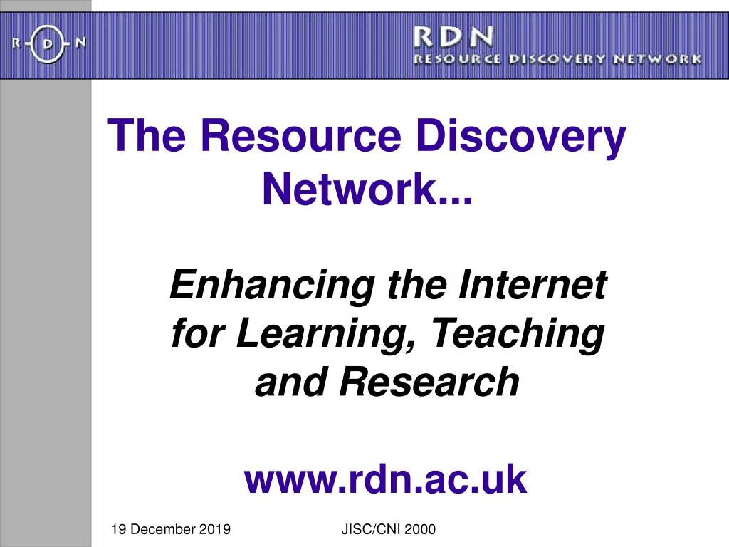 the resource discovery network