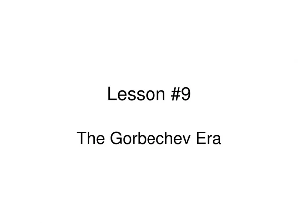 Lesson #9