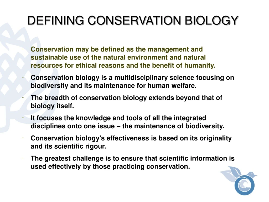 defining conservation biology