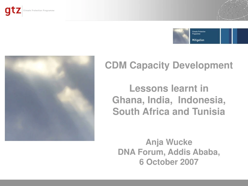 cdm capacity development lessons learnt in ghana