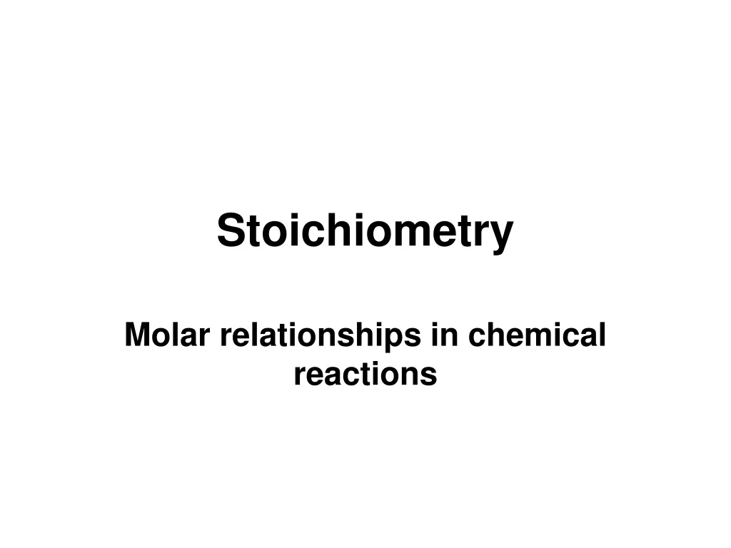 stoichiometry