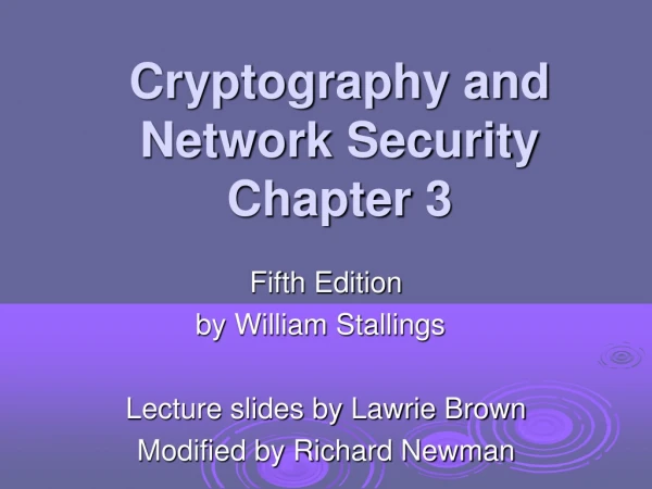 Cryptography and Network Security Chapter 3