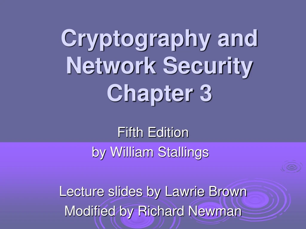 cryptography and network security chapter 3