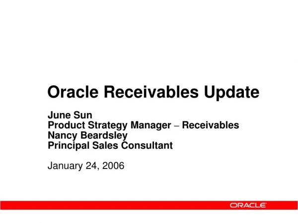 Oracle Receivables Update