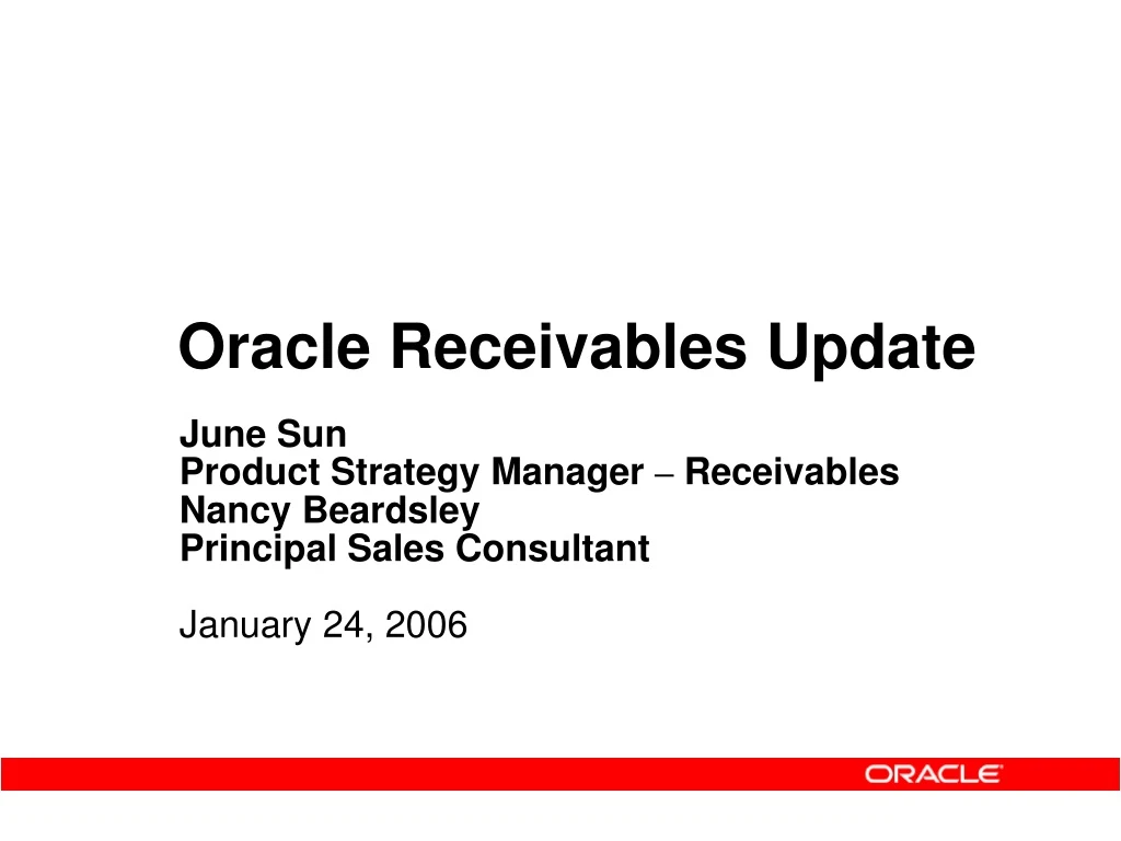 oracle receivables update