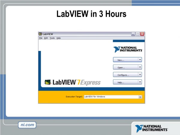 LabVIEW in 3 Hours