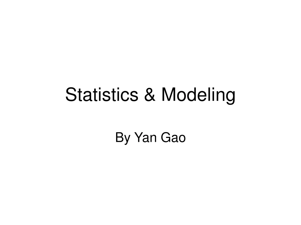 statistics modeling