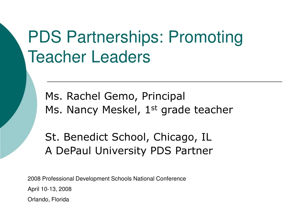 pds partnerships promoting teacher leaders