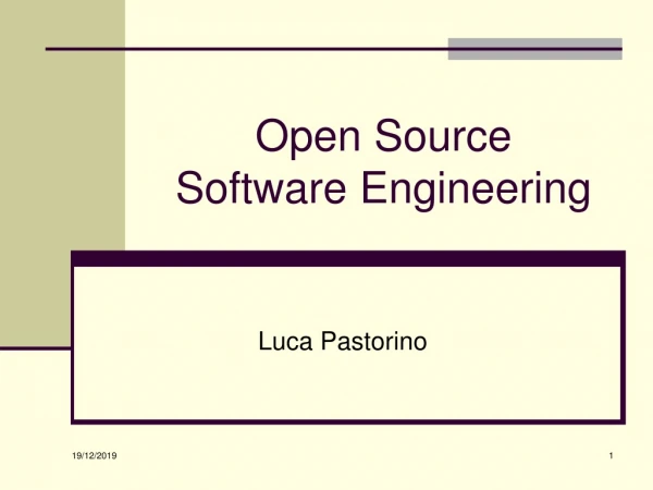 Open Source  Software Engineering